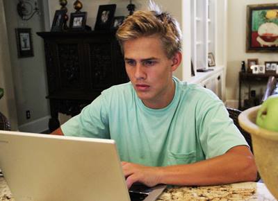 Teenage Boy on Laptop