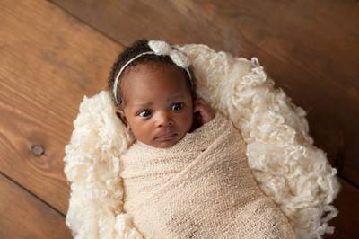 Swaddled African American Baby
