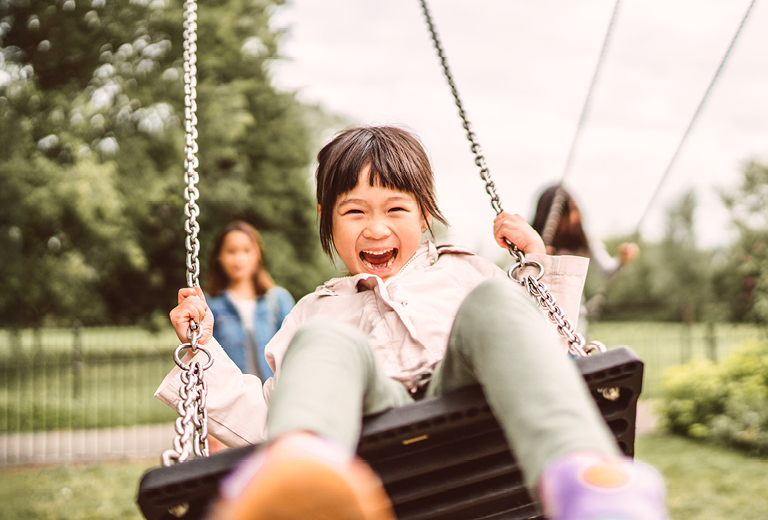 Girl on swing