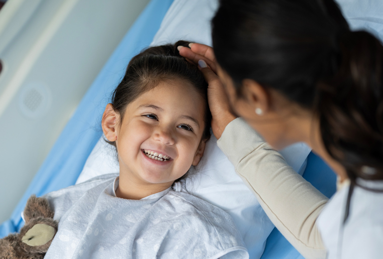 Doctor checking up on girl