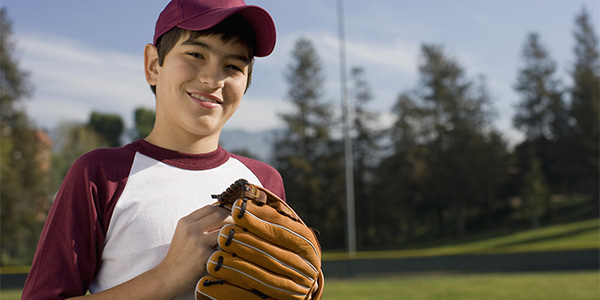 Boy with a baseball glove