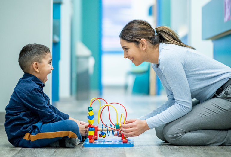 Child playing with Lady