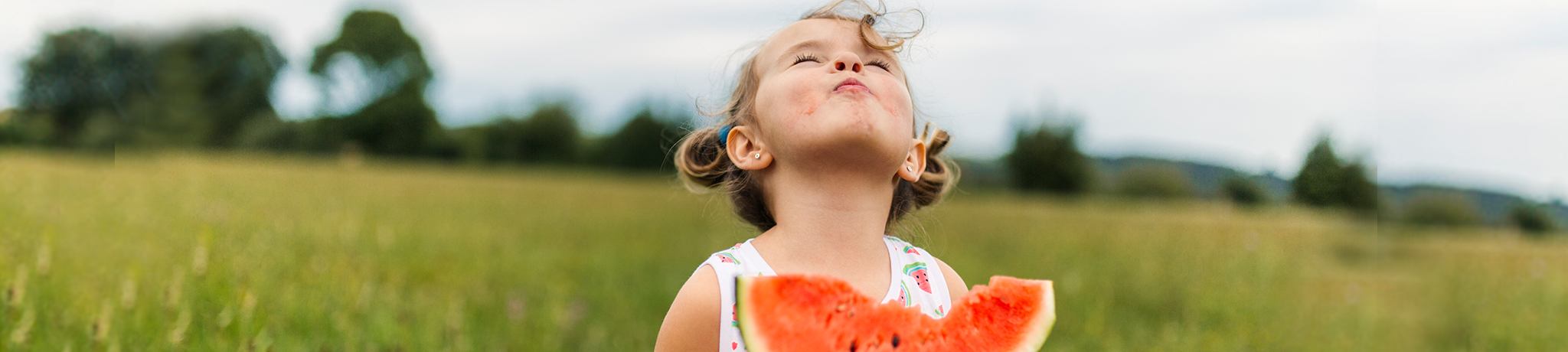 Girl eating watermelon