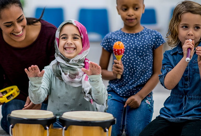 Kids playing instruments