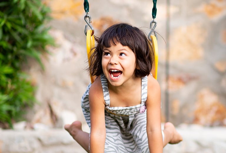 Girl on swing