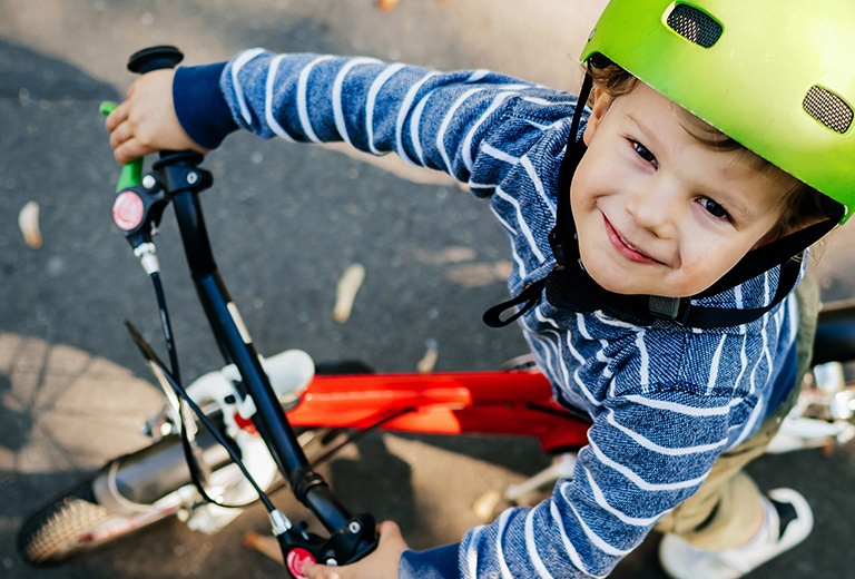 Boy on bicycle