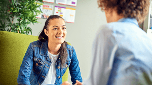 Teen talking to counselor.