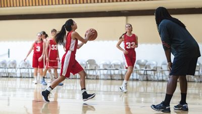 Girls basketball practice