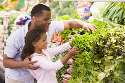 Dad and Daughter Grocery Shopping