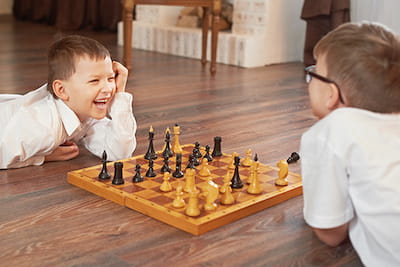 Kids playing chess