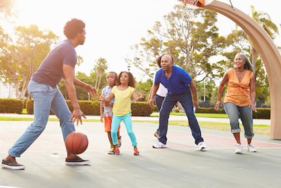 Family Playing Basketball