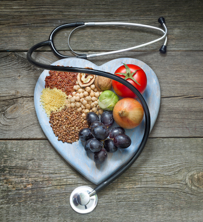 Stethoscope with Healthy Foods