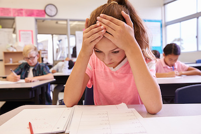 Stressed Girl at School