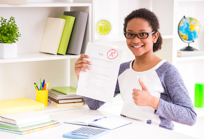 Young Female Student with an A